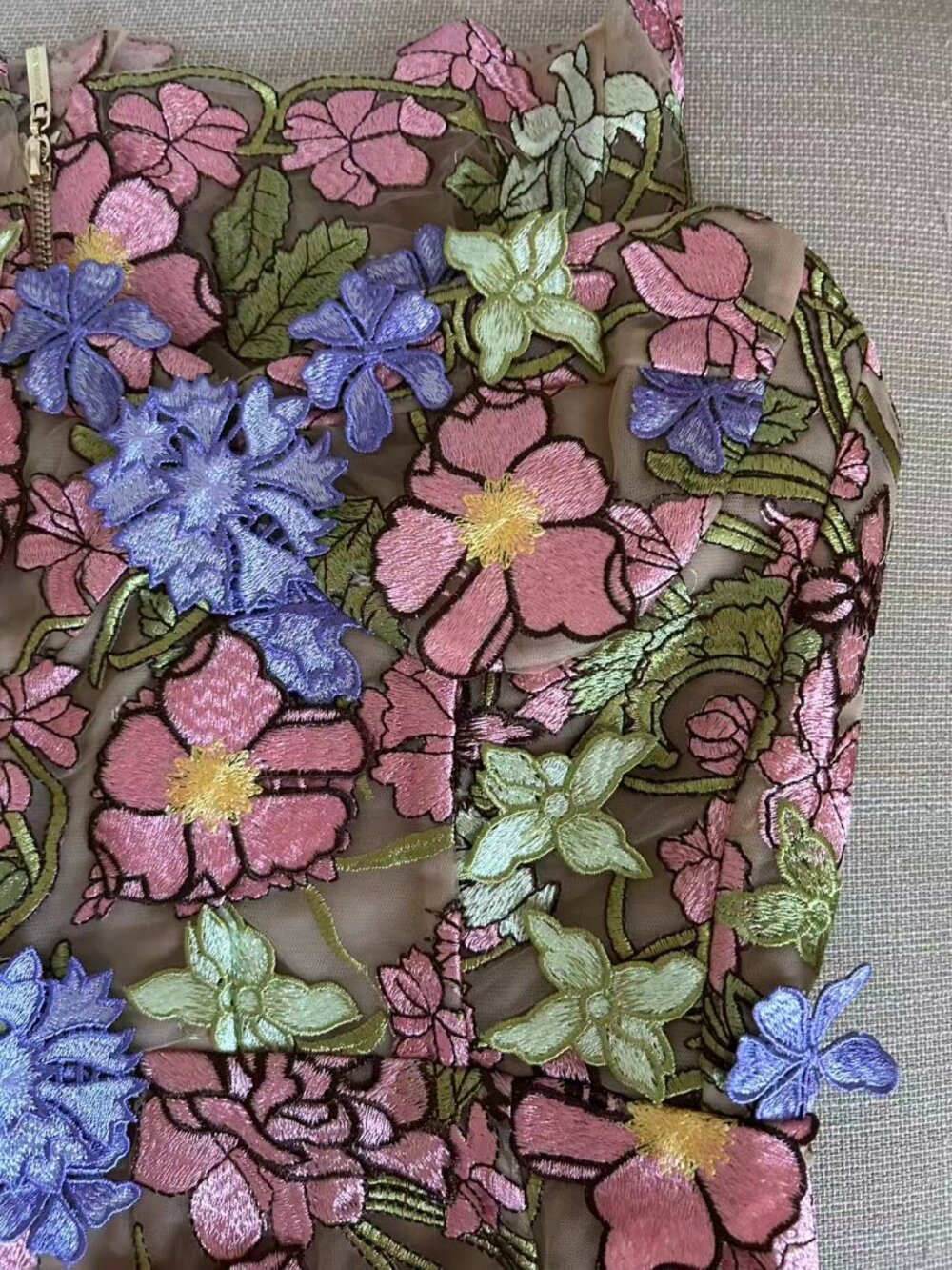Bronx and Banco Iris Floral Maraya Strapless Ankle Dress Medium Pink Purple - Picture 6 of 11